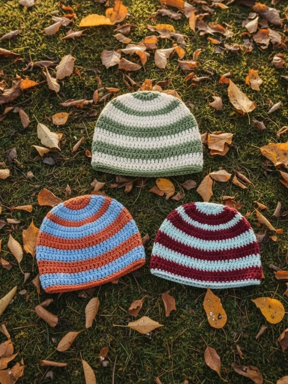 Colorful Beanies | Handmade Campus Collection Hats Set of 3 Hats